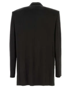 Men's Stretch Acetate Blazer Black Elastane Blazers