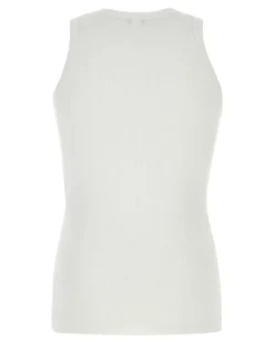 Men's Stretch Cotton Tank Top White Elastane Tops