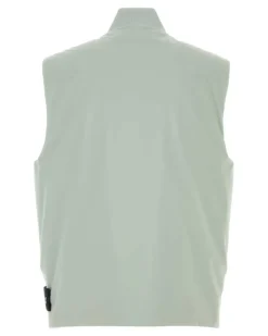 Men's Stretch Polyester Sleeveless Vest Green Elastane Vests