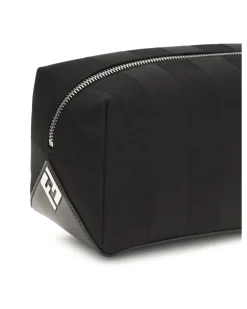 Men's Striped Beauty Case Nero+palladio Polyamide; Polyester Cases Black