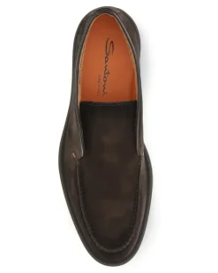 Men's Suede Slip-On Ankle Boots Dark Brown
