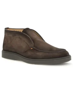 Men's Suede Slip-On Ankle Boots Dark Brown