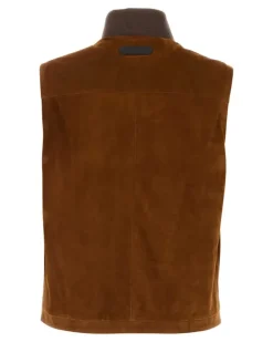 Men's Suede Vest Brown Leather Vests