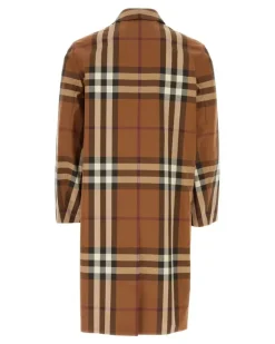 Men's Trench Coat Brown Cotton
