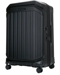 Men's Trolley Medio Front_middle Open 4 Ruote Polic_esp No Valigie Suitcases Black