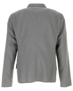 Men's Virgin Wool Blazer Gray Blazers