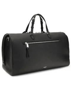 Men's Vittoria Calfskin Travel Bag Nero Calf Leather Bos Taurus; Pvc Briefcases Black