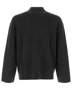 Men's With Cardigan Charcoal Organic Cashmere