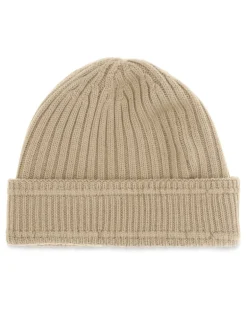 Men's Wool Beanie Sand Merino Ovis Aries Hats E Hairbands Beige