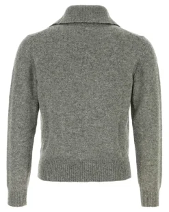 Men's Wool Blend Cardigan Gray Nylon