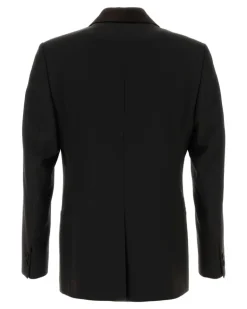 Men's Wool-Blend Gabardine Blazer Brown Polyester Blazers