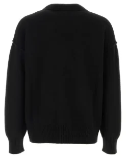 Men's Wool Cardigan Blackred Exterior: Virgin Maglieria Sweater
