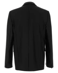 Men's Wool-Silk Blend Blazer Black Blazers