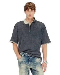 Mesh-Jacquard-Poloshirt mit Phoenix-Print - Polohemden - Herren - Grau