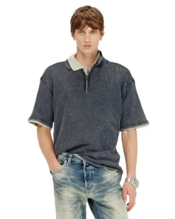 Mesh-Jacquard-Poloshirt mit Phoenix-Print - Polohemden - Herren - Grau