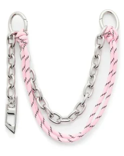 Metallanhänger mit Ketten- und Seildetail - Charms und Schlüsselanhänger - Damen - Silber