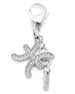 Metall-Fische-Anhänger mit Strasssteinen - Charms und Schlüsselanhänger - Unisex - Silber