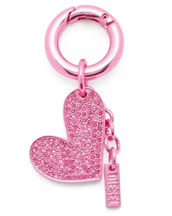 Metallherz-Anhänger mit Strasssteinen - Charms und Schlüsselanhänger - Damen - Rosa