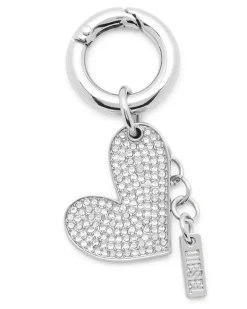 Metallherz-Anhänger mit Strasssteinen - Charms und Schlüsselanhänger - Damen - Silber