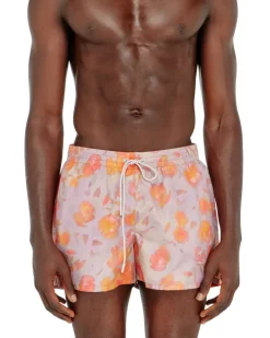Metallische Badeshorts mit Blumenmuster - Badeshorts - Herren - Violett