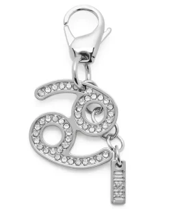 Metall-Krebs-Anhänger mit Strasssteinen - Charms und Schlüsselanhänger - Unisex - Silber