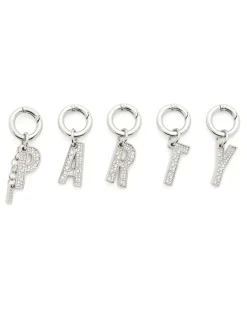 Metall-Party-Charms mit Strasssteinen - Charms und Schlüsselanhänger - Damen - Silber