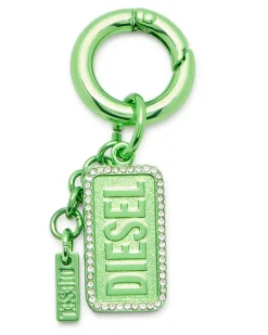 Metall-Schlüsselanhänger mit Diesel-Logo und Strasssteinen - Charms und Schlüsselanhänger - Unisex - Grün
