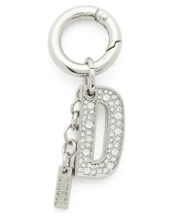 Metall-Schlüsselanhänger mit Kristall-D - Charms und Schlüsselanhänger - Damen - Silber