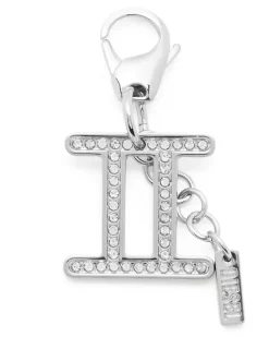 Metall-Zwillinge-Anhänger mit Strasssteinen - Charms und Schlüsselanhänger - Unisex - Silber