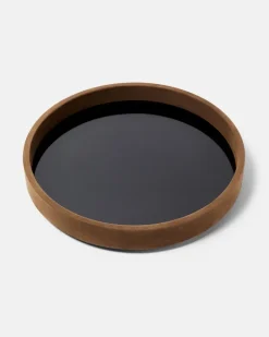 Michaël Verheyden Deko-Schale Medium mit Veloursleder Braun