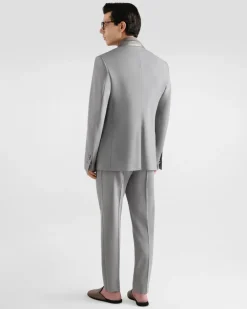 Micro-rib Tuxedo Vest - Mann Anzüge Und Blazer Grau