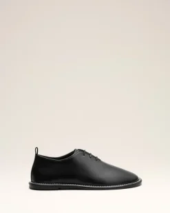 Midi-Derbys aus schwarzem Rindsleder Unisex