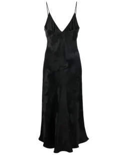 Midikleid aus Seide - Schwarz