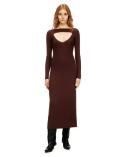 Midikleid aus Wolle mit Intarsienmuster - Kleider - Damen - Rot