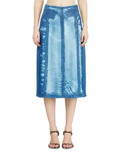 Midirock aus X-Ray Lyocell-Denim - Röcke - Damen - Blau