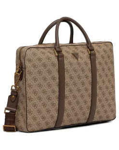 Milano Laptoptasche mit Monogramm-Print - Nude