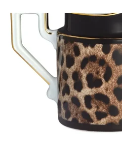 Milchkännchen mit Leoparden-Print - Schwarz