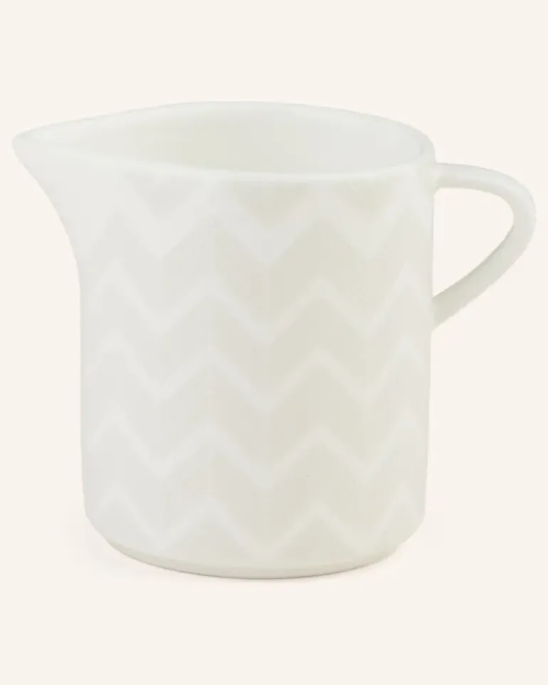 Milchkännchen Zig Zag weiss Creme