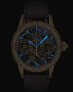 Minerva The Unveiled Chronograph Limited Edition - 30 Exemplare - Braun - Gelbgold - MB136352 - Uhr