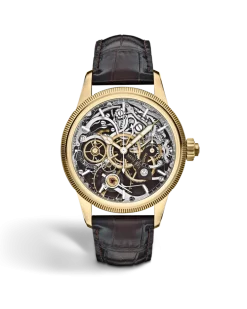 Minerva The Unveiled Chronograph Limited Edition - 30 Exemplare - Braun - Gelbgold - MB136352 - Uhr