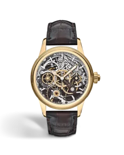 Minerva The Unveiled Chronograph Limited Edition - 30 Exemplare - Braun - Gelbgold - MB136352 - Uhr