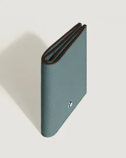 Mini Brieftasche 4 cc aus Grain Leder - Frosted Blue - Leder - MB222997 - Brieftaschen