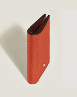Mini Brieftasche 4 cc aus Sartorial Leder - Mandarine - Leder - MB221472 - Brieftaschen