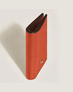 Mini Brieftasche 4 cc aus Sartorial Leder - Mandarine - Leder - MB221472 - Brieftaschen