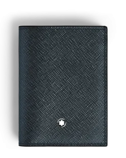 Mini Brieftasche 4 cc aus Sartorial Leder - Tweed-Blau - Leder - MB220382 - Brieftaschen