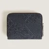 Mini Brieftasche 2 cc mit Reißverschluss aus 4810 Denim - Blau - Stoff und Leder - MB221478 - Brieftaschen