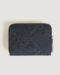 Mini Brieftasche 2 cc mit Reißverschluss aus 4810 Denim - Blau - Stoff und Leder - MB221478 - Brieftaschen
