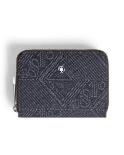 Mini Brieftasche 2 cc mit Reißverschluss aus 4810 Denim - Blau - Stoff und Leder - MB221478 - Brieftaschen