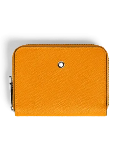 Mini-Brieftasche 2 cc mit Reißverschluss aus Sartorial Leder - Safranorange - Leder - MB221504 - Brieftaschen