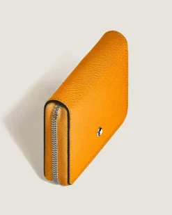 Mini-Brieftasche 2 cc mit Reißverschluss aus Sartorial Leder - Safranorange - Leder - MB221504 - Brieftaschen